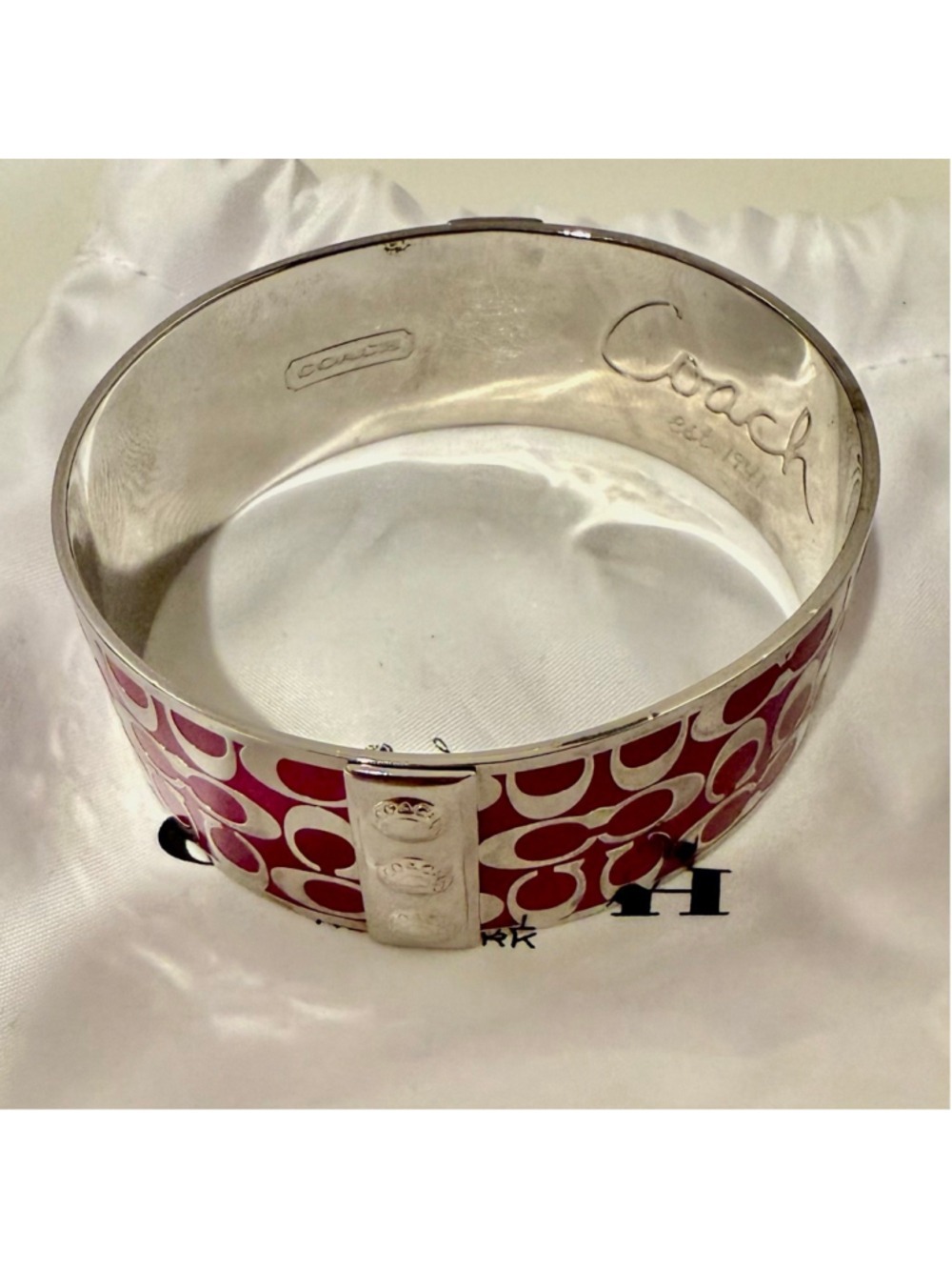 Coach Signature Enamel Bangle Bracelet - Picture 4 of 6